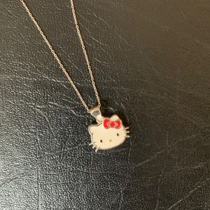 Hello Kitty Enamel Pink Bow Collection Necklace Sterling
Silver EUC